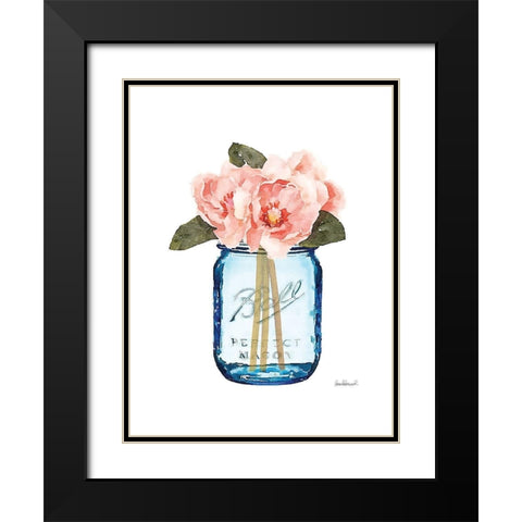 Blue Jar Magnolia Black Modern Wood Framed Art Print with Double Matting by Greenwood, Amanda