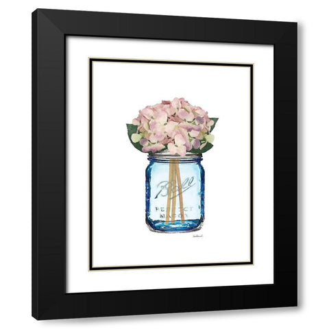 Blue Jar Hydrangea Black Modern Wood Framed Art Print with Double Matting by Greenwood, Amanda