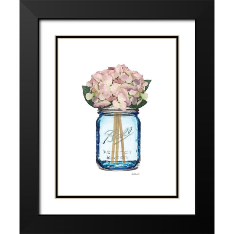 Blue Jar Hydrangea Black Modern Wood Framed Art Print with Double Matting by Greenwood, Amanda