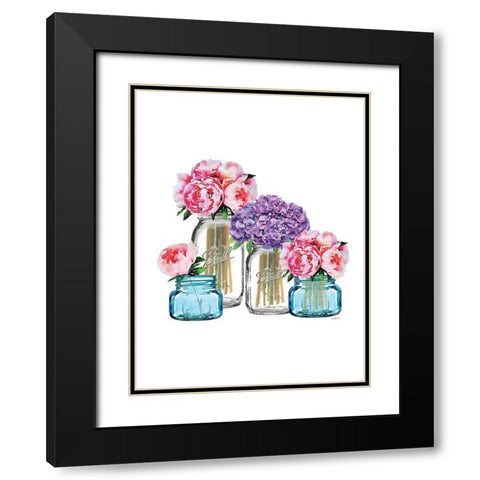 Blue Jar Group Black Modern Wood Framed Art Print with Double Matting by Greenwood, Amanda