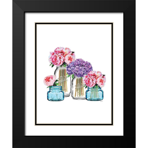 Blue Jar Group Black Modern Wood Framed Art Print with Double Matting by Greenwood, Amanda