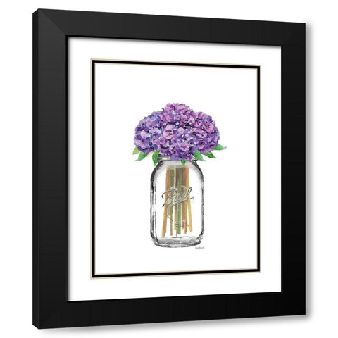 Jar Hydrangea Black Modern Wood Framed Art Print with Double Matting by Greenwood, Amanda
