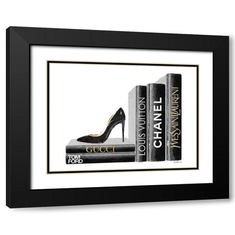 Shoe Bookend Black Modern Wood Framed Art Print with Double Matting by Greenwood, Amanda