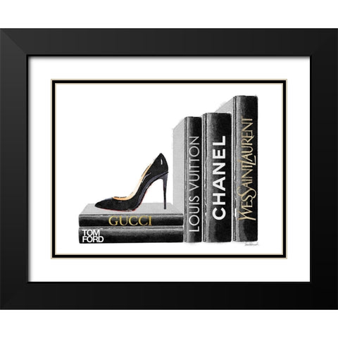 Shoe Bookend Black Modern Wood Framed Art Print with Double Matting by Greenwood, Amanda