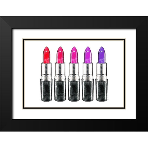 Bright Lipstick Black Modern Wood Framed Art Print with Double Matting by Greenwood, Amanda