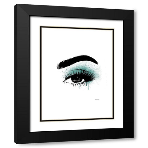 Eye Teal Black Modern Wood Framed Art Print with Double Matting by Greenwood, Amanda