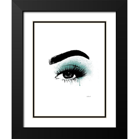Eye Teal Black Modern Wood Framed Art Print with Double Matting by Greenwood, Amanda