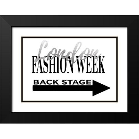 Fashion Week London Silver Black Modern Wood Framed Art Print with Double Matting by Greenwood, Amanda