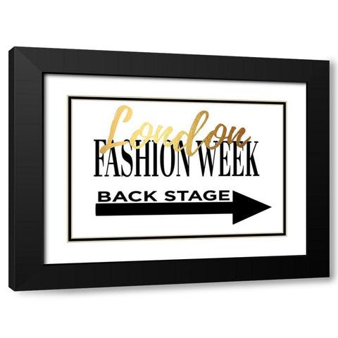 Fashion Week London Gold Black Modern Wood Framed Art Print with Double Matting by Greenwood, Amanda