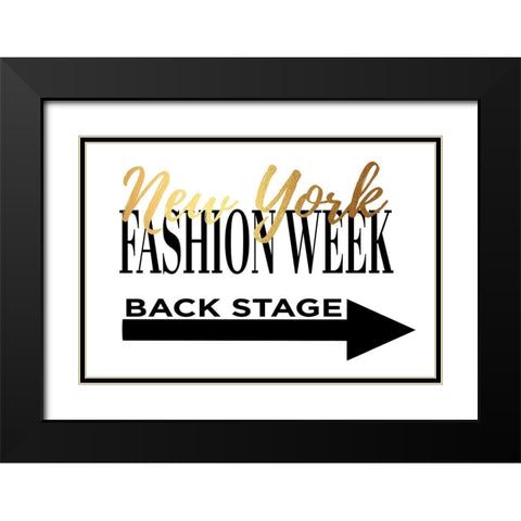 Fashion Week New York Gold Black Modern Wood Framed Art Print with Double Matting by Greenwood, Amanda
