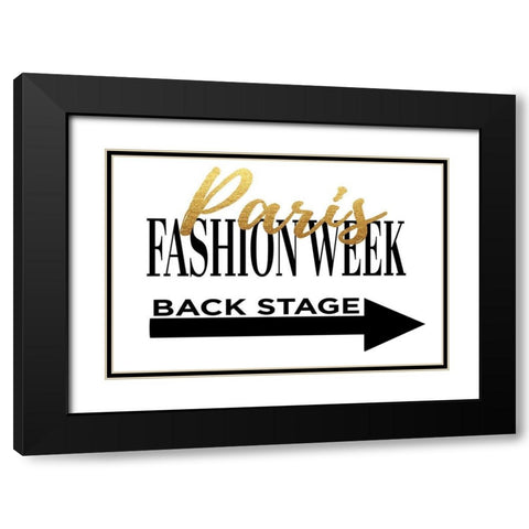 Fashion Week Paris Gold Black Modern Wood Framed Art Print with Double Matting by Greenwood, Amanda