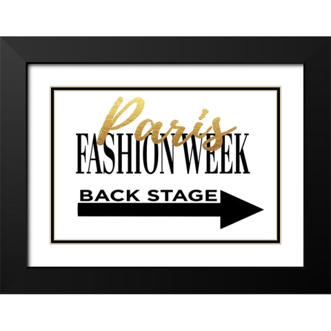 Fashion Week Paris Gold Black Modern Wood Framed Art Print with Double Matting by Greenwood, Amanda