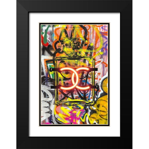 Graffiti Perfume I Black Modern Wood Framed Art Print with Double Matting by Greenwood, Amanda