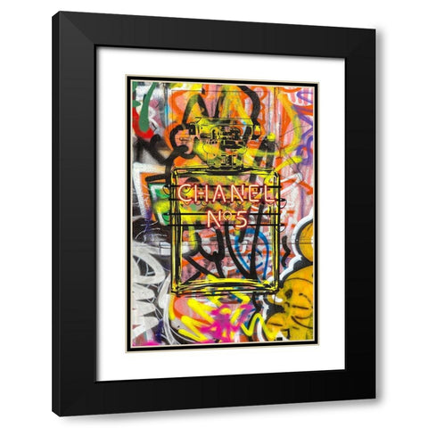 Graffiti Perfume II Black Modern Wood Framed Art Print with Double Matting by Greenwood, Amanda