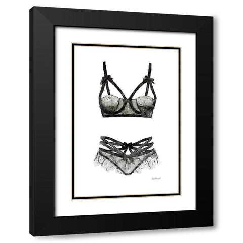 Lingerie II Black Modern Wood Framed Art Print with Double Matting by Greenwood, Amanda