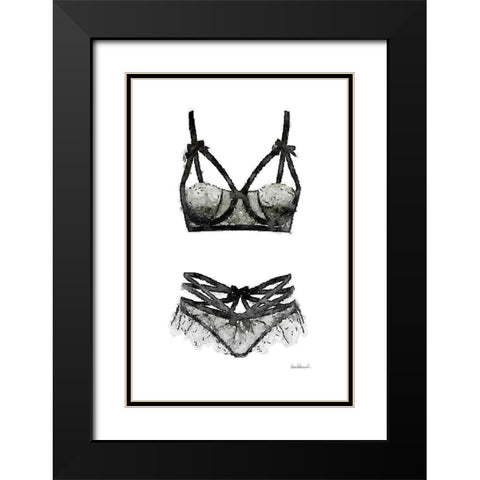 Lingerie II Black Modern Wood Framed Art Print with Double Matting by Greenwood, Amanda
