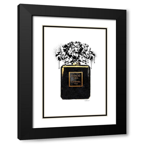 Noir Perfume Peony Black Modern Wood Framed Art Print with Double Matting by Greenwood, Amanda