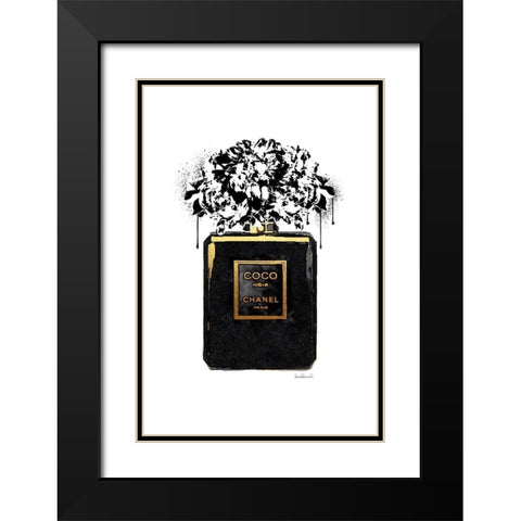 Noir Perfume Peony Black Modern Wood Framed Art Print with Double Matting by Greenwood, Amanda