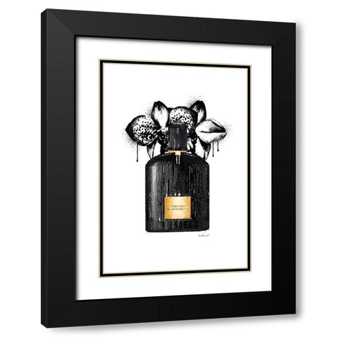 Noir Perfume Orchid Black Modern Wood Framed Art Print with Double Matting by Greenwood, Amanda
