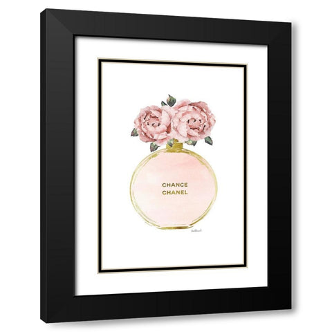 Gold Perfume Peony Black Modern Wood Framed Art Print with Double Matting by Greenwood, Amanda