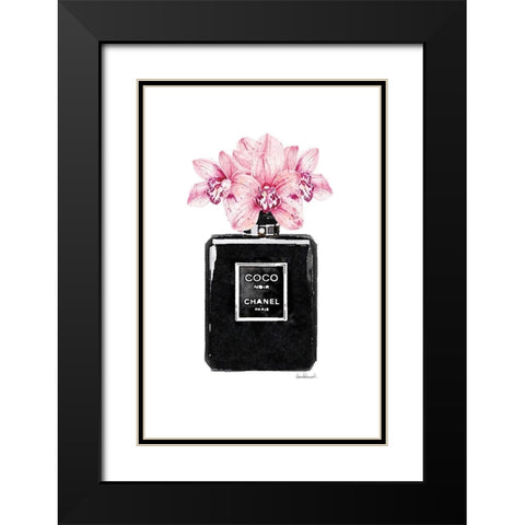Perfume Noir Orchid Black Modern Wood Framed Art Print with Double Matting by Greenwood, Amanda