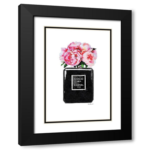 Perfume Noir Peony Black Modern Wood Framed Art Print with Double Matting by Greenwood, Amanda