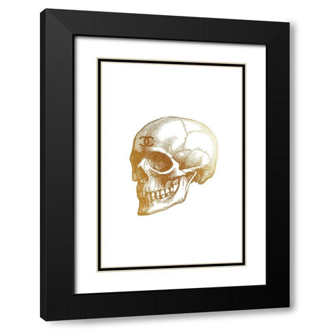 Gold Skull Black Modern Wood Framed Art Print with Double Matting by Greenwood, Amanda