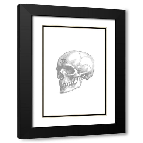 Grey Skull Black Modern Wood Framed Art Print with Double Matting by Greenwood, Amanda