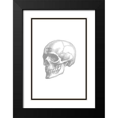 Grey Skull Black Modern Wood Framed Art Print with Double Matting by Greenwood, Amanda