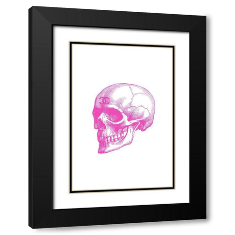 Pink Skull Black Modern Wood Framed Art Print with Double Matting by Greenwood, Amanda