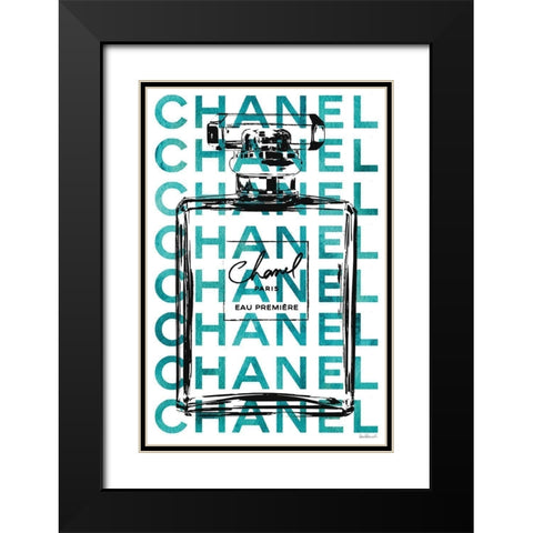 Teal Perfume Black Modern Wood Framed Art Print with Double Matting by Greenwood, Amanda