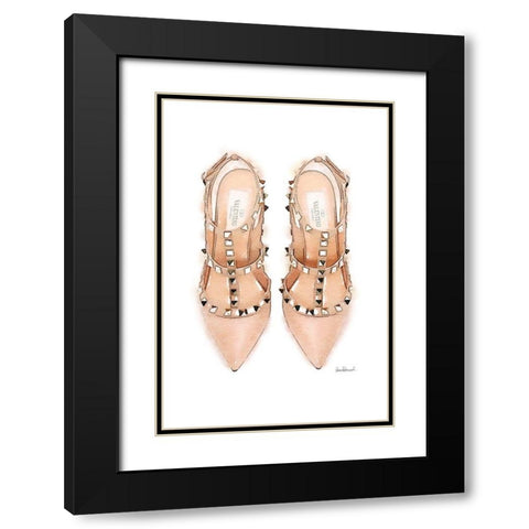 Nude Stud Shoes Black Modern Wood Framed Art Print with Double Matting by Greenwood, Amanda