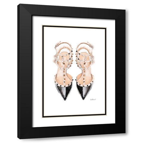 Black Stud Shoes Black Modern Wood Framed Art Print with Double Matting by Greenwood, Amanda