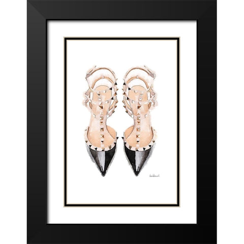 Black Stud Shoes Black Modern Wood Framed Art Print with Double Matting by Greenwood, Amanda