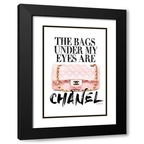 Pink Bag Quote Black Modern Wood Framed Art Print with Double Matting by Greenwood, Amanda