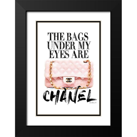 Pink Bag Quote Black Modern Wood Framed Art Print with Double Matting by Greenwood, Amanda