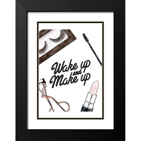 Wakeup Makeup Black Modern Wood Framed Art Print with Double Matting by Greenwood, Amanda