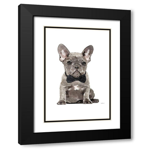 Frenchie IV Black Modern Wood Framed Art Print with Double Matting by Greenwood, Amanda