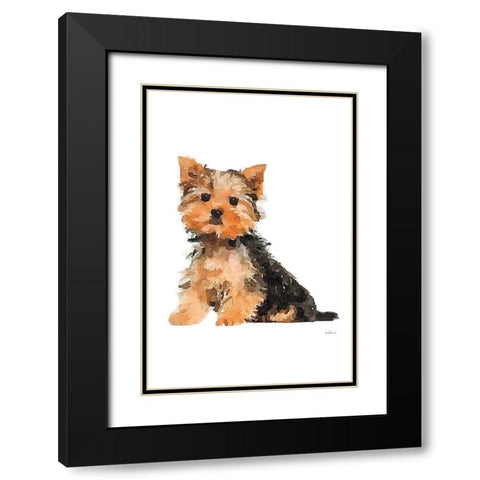 Yorkie Black Modern Wood Framed Art Print with Double Matting by Greenwood, Amanda