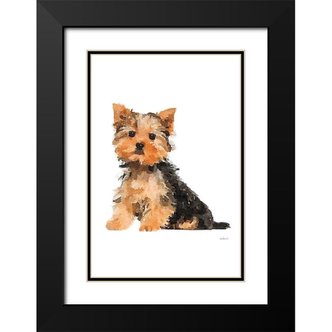 Yorkie Black Modern Wood Framed Art Print with Double Matting by Greenwood, Amanda