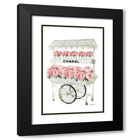 Flower Cart Black Modern Wood Framed Art Print with Double Matting by Greenwood, Amanda
