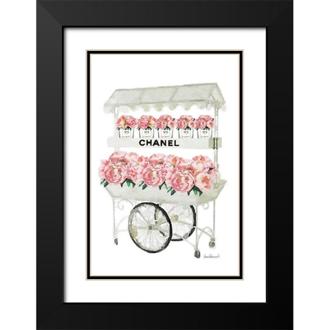 Flower Cart Black Modern Wood Framed Art Print with Double Matting by Greenwood, Amanda