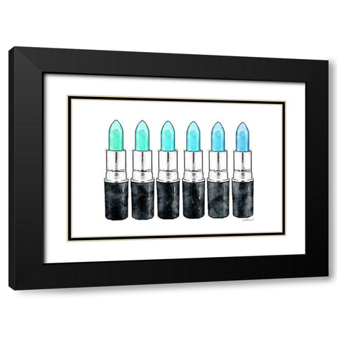 Blues Row Black Modern Wood Framed Art Print with Double Matting by Greenwood, Amanda