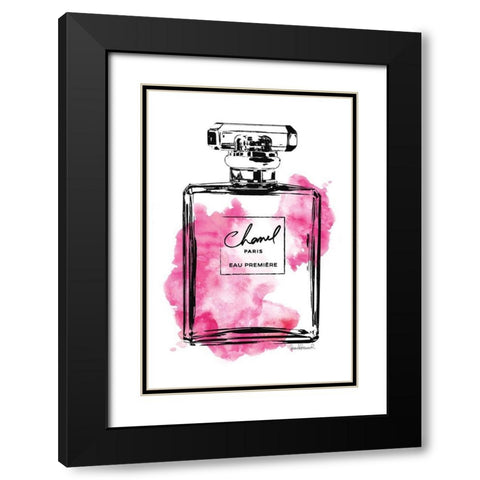 Black Bottle Bright Pink Black Modern Wood Framed Art Print with Double Matting by Greenwood, Amanda