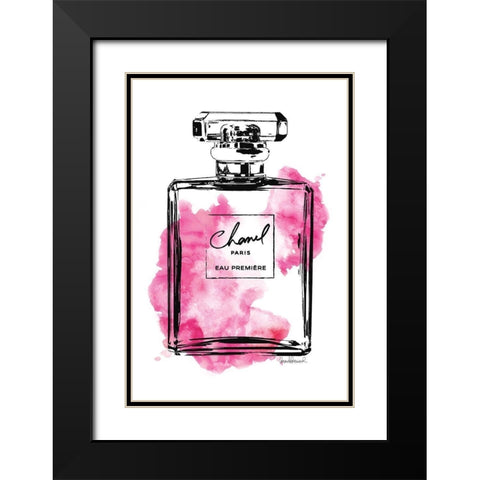Black Bottle Bright Pink Black Modern Wood Framed Art Print with Double Matting by Greenwood, Amanda