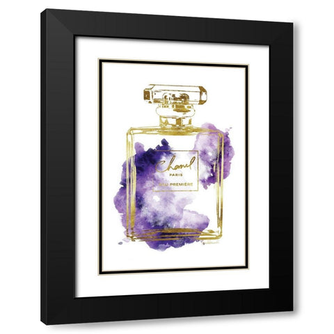 Gold Bottle Purple Black Modern Wood Framed Art Print with Double Matting by Greenwood, Amanda