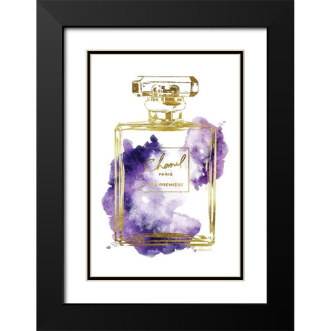 Gold Bottle Purple Black Modern Wood Framed Art Print with Double Matting by Greenwood, Amanda