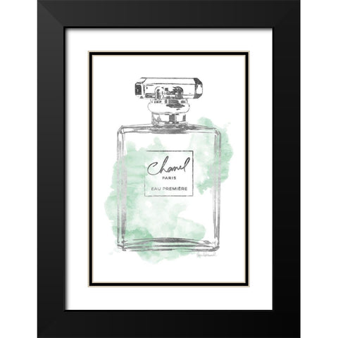 Silver Bottle Mint Black Modern Wood Framed Art Print with Double Matting by Greenwood, Amanda