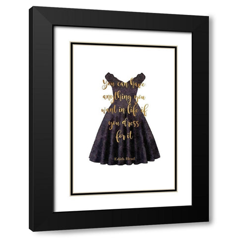 Anything Black Dress Black Modern Wood Framed Art Print with Double Matting by Greenwood, Amanda