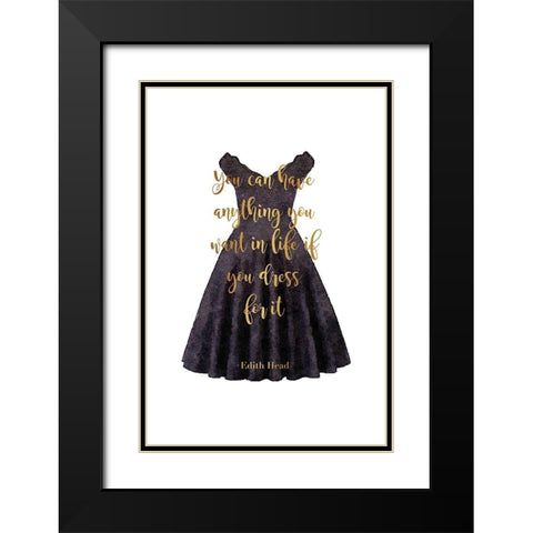 Anything Black Dress Black Modern Wood Framed Art Print with Double Matting by Greenwood, Amanda